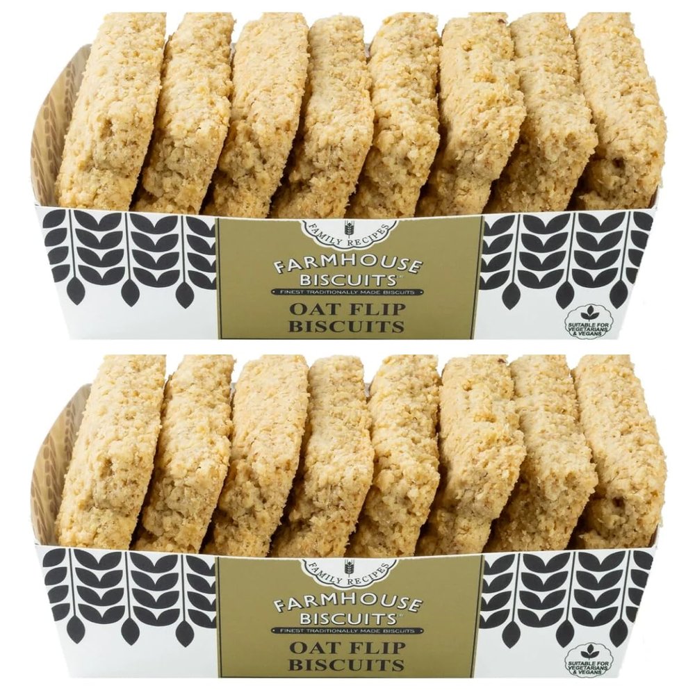 Farmhouse Oat Flip Cookies Butter Biscuits -2 Pack in a Premier Life Store Box