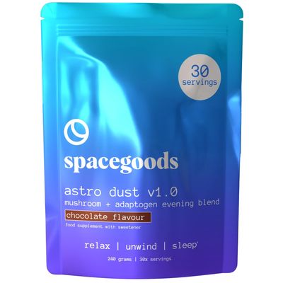 Spacegoods Astro Dust 240g , 30 Servings, Contains Magnesium and Ashwagandha, Relax Unwind & Sleep Deeply, Soothe Body & Mind, Chocolate Flavour