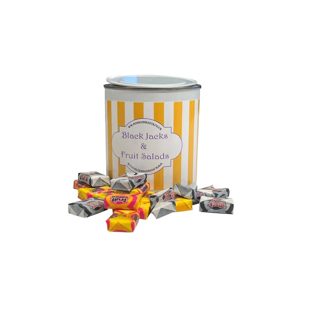 300g Paint Pot Tin of Black Jacks and Fruit Salads Sweets