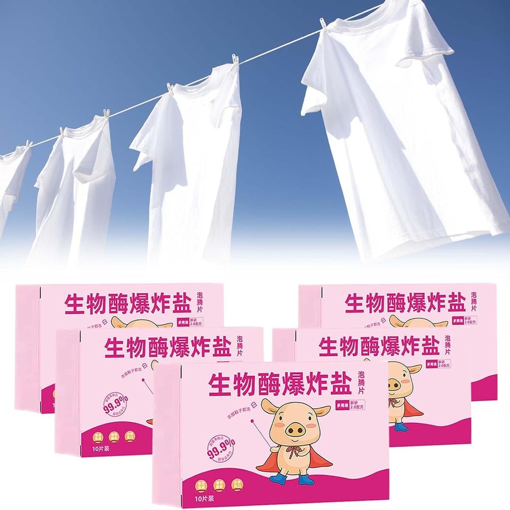 Premium Multi-Functional Bio-Enzyme Cleaning Tablets | Effective Biological Enzyme Washing | Superior Stain Removal Tablets for Clothes, Curtains, and Shoes (1pcs)
