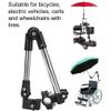 RAYACO Wheelchair Umbrella Mount Stand, Wheelchair Stroller Bike Umbrella Attachment Adjustable Wheelchair Bike Umbrella Mount Holder Handle Bar Holder Clamp Supporter Connector view 4
