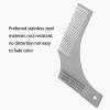 Beard Styling Comb, Men's Shaving Trimming Stencil, Stainless Steel Metal Beard Comb With Built-in Comb Beard Shaping Styling Tool view 4