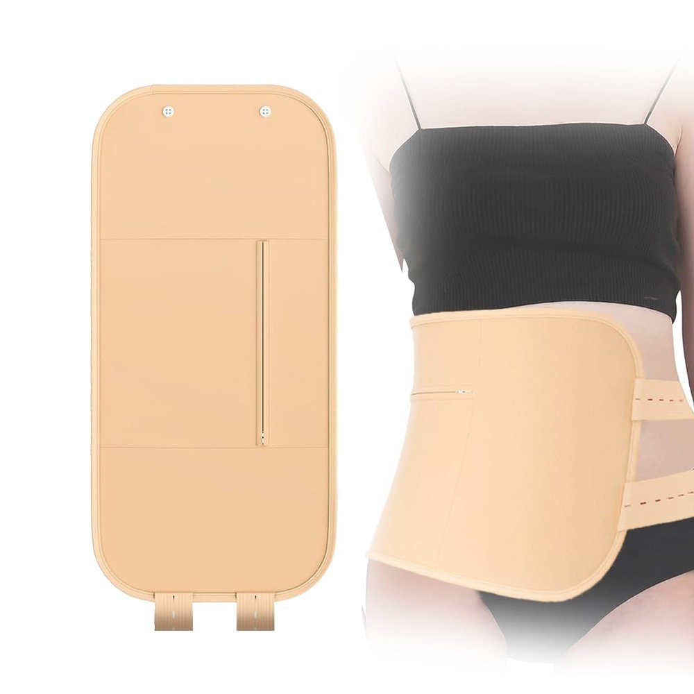 1 Pcs Organic Castor Compress Pack Reusable Liver Detox Bag with Oil Proof Design Sleep Aid Strap Khaki Color No Castor Oil Included