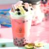 Vegan Milk Bubble Tea Kit Gift Box | 3 Servings | Set includes Strawberry Powder, Blueberry Popping Boba and Paper Straws | By The TeaShed view 2