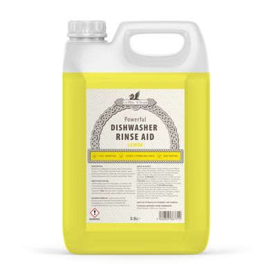 Celtic Clean - Professional Dishwasher Rinse Aid Lemon Scent 2.5 Litre - Concentrated Formula for Industrial & Commercial Machines, Streak-Free Shine
