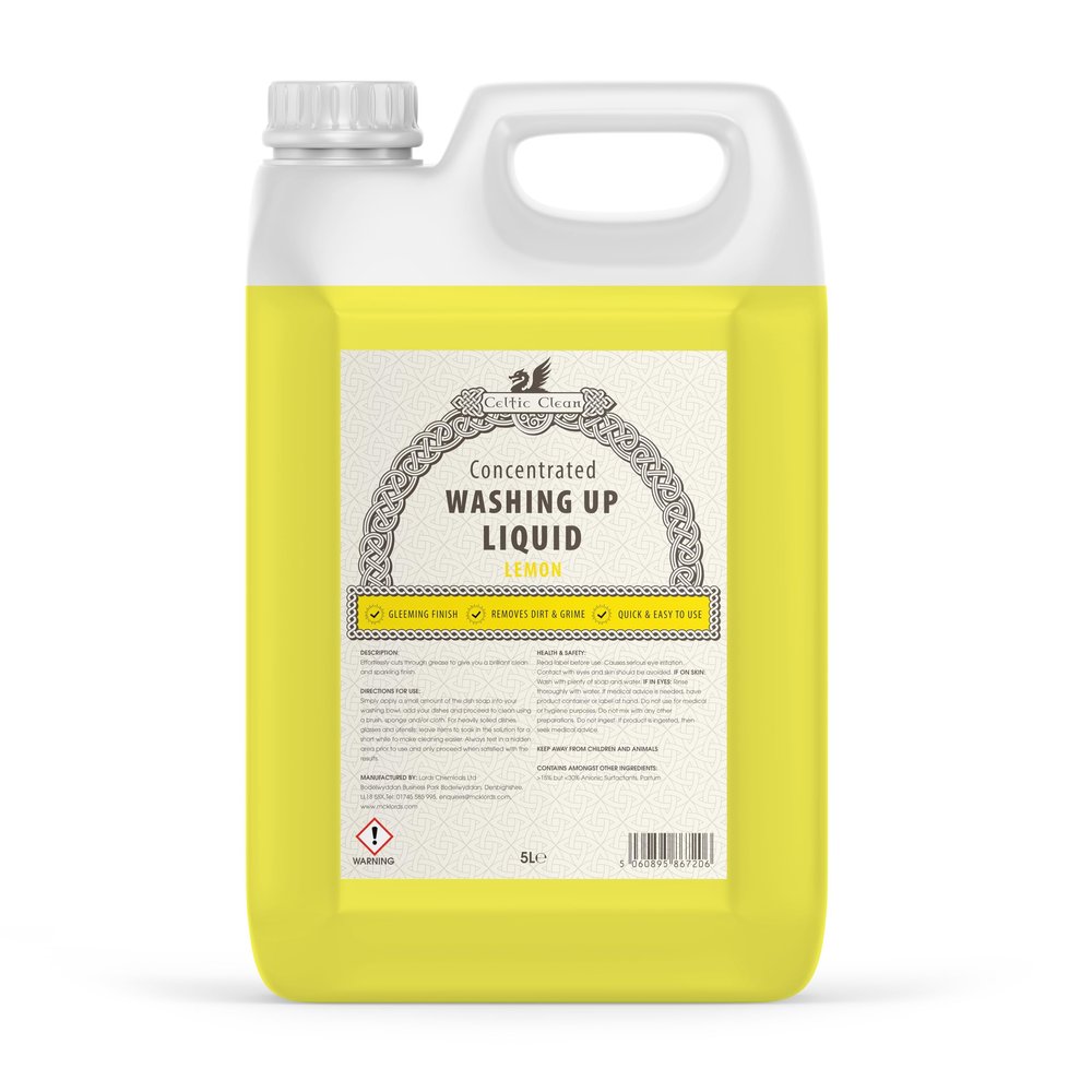 Celtic Clean - Washing Up Liquid - Lemon - 5 Litre