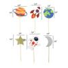 Pokinge 24 Pcs Creative Cupcake Topper, Outer Space Cake Decoration Funny Spaceship Themed Party Supplies Cartoon Astronaut Rocket Planet for Children(24Pcs) view 2