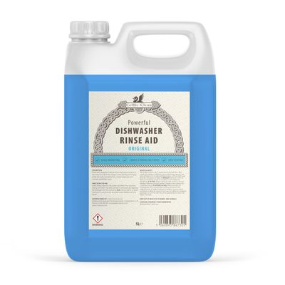 Celtic Clean - Professional Dishwasher Rinse Aid Blue - 5 Litre - Concentrated Formula for Industrial & Commercial Machines, Streak-Free Shine, Spot Prevention, Fast-Drying