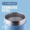 BlenderBottle Strada Sleek Shaker Cup Insulated Stainless Steel Water Bottle with Wire Whisk, 25-Ounce, Dusty Blue view 3