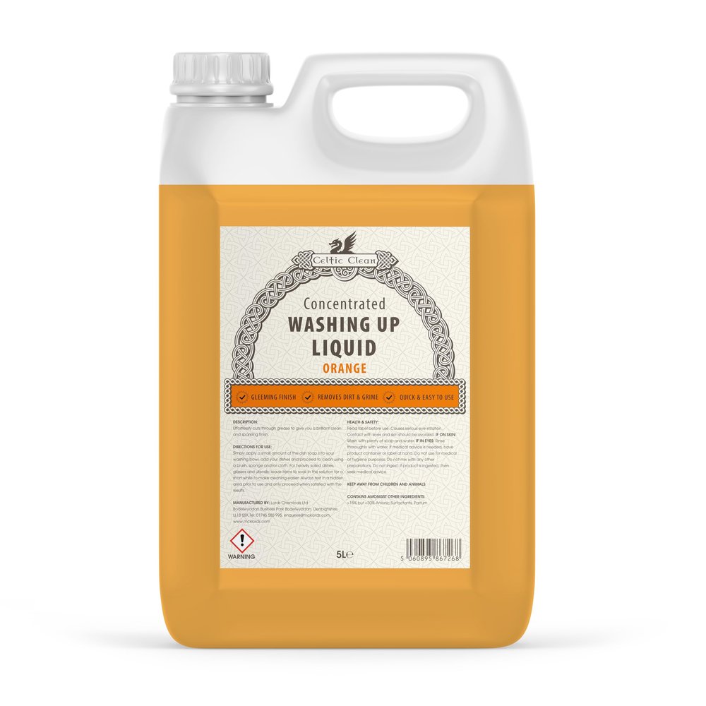 Celtic Clean - Washing Up Liquid - Orange - 5 Litre