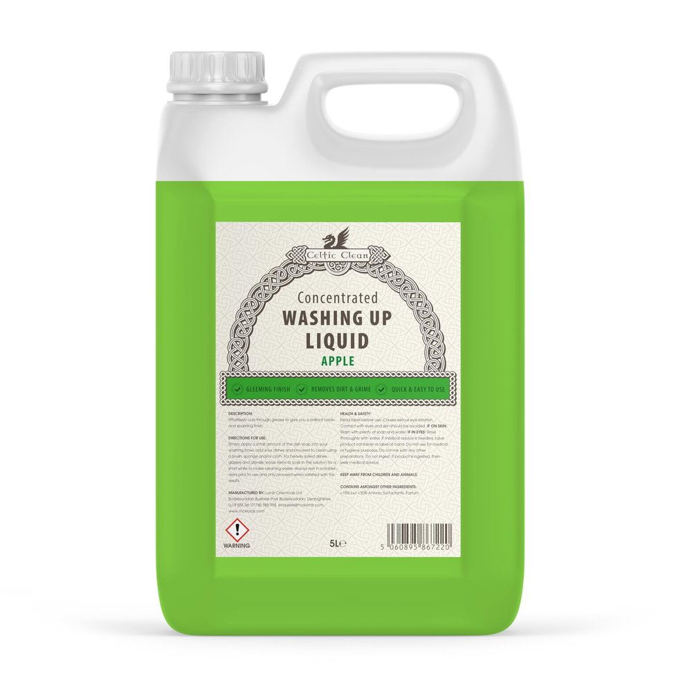 Celtic Clean - Washing Up Liquid - Apple - 5 Litre