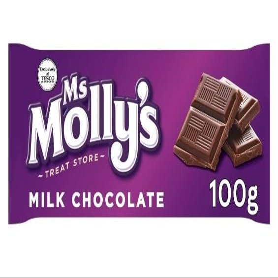 3 x Ms Molly's Milk Chocolate Bar 100G Delicious Tasty And Twisty Treat Gift Hamper For Birthday,Christmas Sold By Kidzbuzz