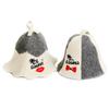 Sauna Guru Sauna Hat 'Mrs and Mrs Sauna' White - 100% Organic Wool Felt Hats for Russian Banya - Protect Your Head from Heat - English Sauna eBook Guide Included - with Embroidery view 1