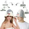 Sauna Guru Sauna Hat 'Mrs and Mrs Sauna' White - 100% Organic Wool Felt Hats for Russian Banya - Protect Your Head from Heat - English Sauna eBook Guide Included - with Embroidery view 2
