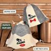 Sauna Guru Sauna Hat 'Mrs and Mrs Sauna' White - 100% Organic Wool Felt Hats for Russian Banya - Protect Your Head from Heat - English Sauna eBook Guide Included - with Embroidery view 3