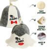 Sauna Guru Sauna Hat 'Mrs and Mrs Sauna' White - 100% Organic Wool Felt Hats for Russian Banya - Protect Your Head from Heat - English Sauna eBook Guide Included - with Embroidery view 4