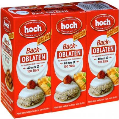 hoch Baking Wafers 40mm Pack of 3-69g (300 pieces) - Made in Germany