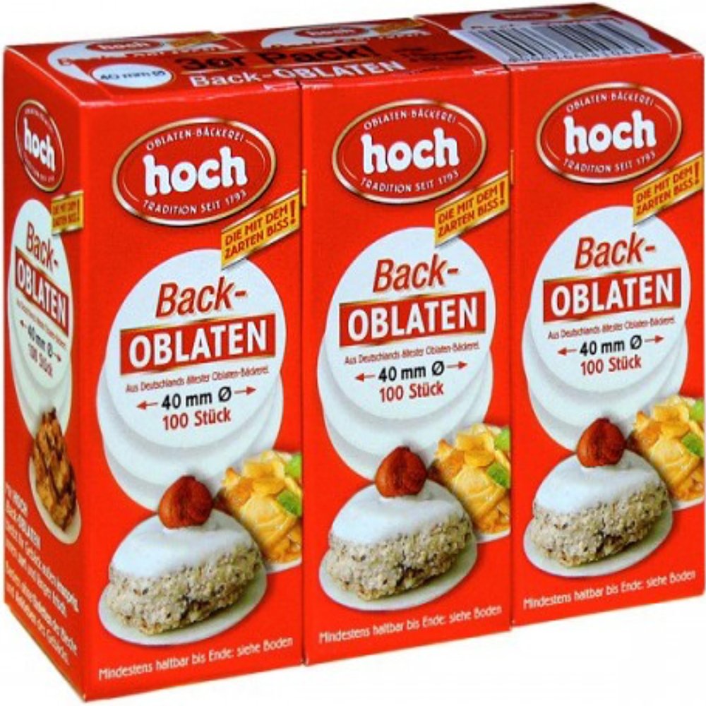 hoch Baking Wafers 40mm Pack of 3-69g (300 pieces) - Made in Germany