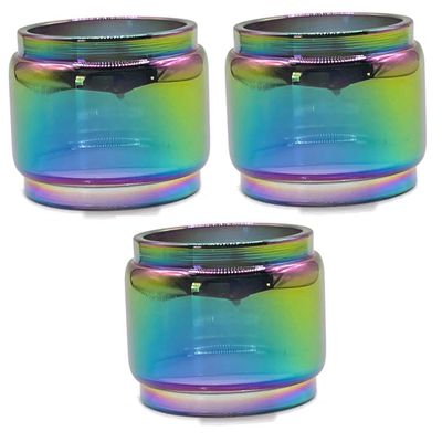 3-Pack Replacement Bubble Glass Compatible with Geekvape Zeus/Zeus Dual RTA/Zeus X Vape Tank (Rainbow)