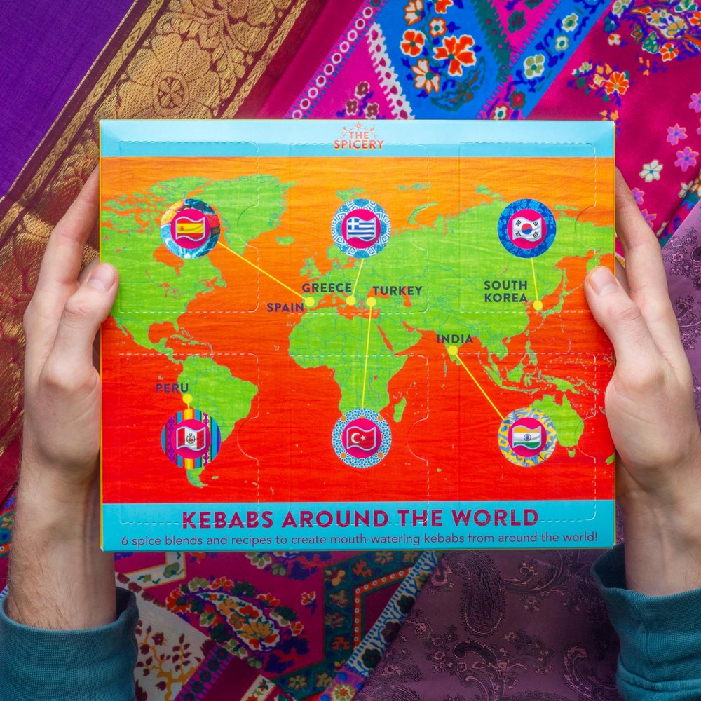 Kebabs Around the World Gift Box | 6 Spice Blends | 6 Simple Recipes | Just add a few fresh ingredients!