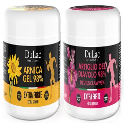 DuLc, 98% Devil's Claw and 98% Arnica Gel, Body Cream Gel Set 2 x 500 ml, For Massaging the Skin of Muscles and Joints, Dermatologically Tested, Nickel Tested, Made in Italy, 1000 ml