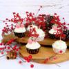 Gyufise 24Pcs Christmas Cupcake Toppers Glitter Santa Oh Baby Cupcake Picks Toppers for Winter Baby Shower Kids Birthday Christmas Party Supplies Red view 4