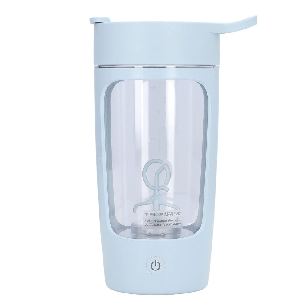 Electric Shaker Bottle 650ml, Electric Powder Mixer Cup, Portable Shaker Cups, Electric Protein Mixer Bottles, USB Charging Portable Blue Mixer Cup for Home Office