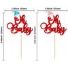 Gyufise 24 Pcs Christmas Cupcake Toppers - Blue, Pink, Red Glitter, Santa, Oh Baby Cupcake Picks Decorations for Winter, Christmas, Birthday Party Supplies view 2