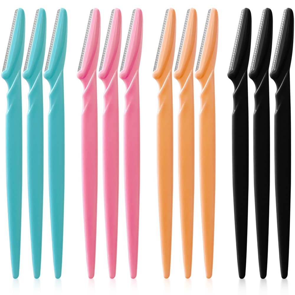 Geiomoo Eyebrow Razor Shaper, Face Hair Removers Shaver Trimmers, Dermaplaning Tool for Women and Men (12 Pack)