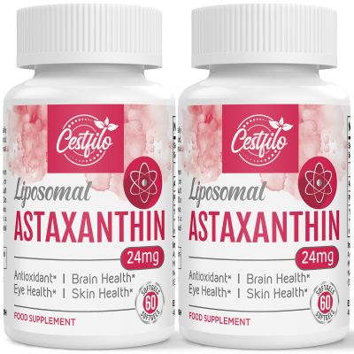 Cestfilo Liposomal Astaxanthin Supplement 24MG, Maximum Absorption, Natural Antioxidant for Skin & Eye Health, Gluten Free, Non-GMO & No Gluten (60 Count (Pack of 2))