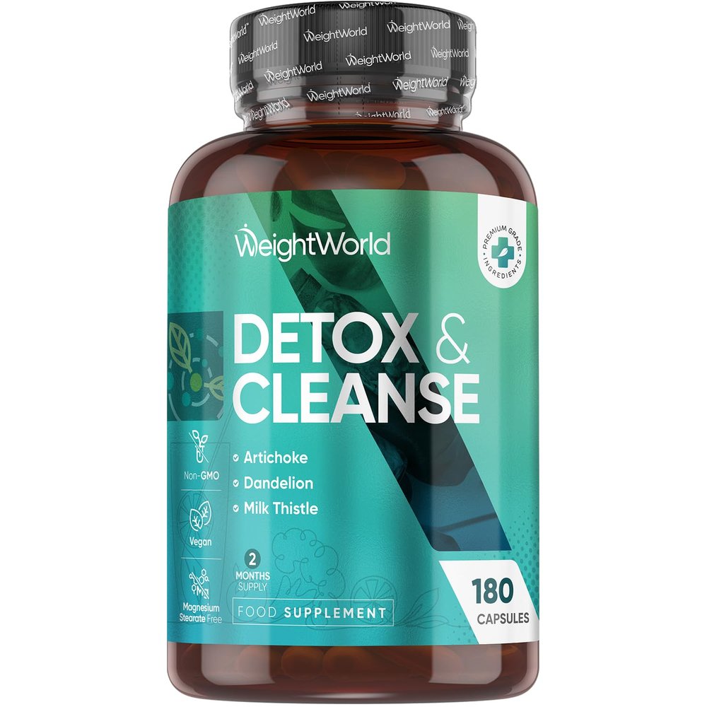 WeightWorld Detox & Cleanse - 180 Capsules - 2 Months Supply - Prebiotics & Probiotic Complex - Vegan Detox & Cleanse Supplements - Non-GMO & GMP-Approved - for Men & Women