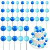 Keaziu 40 Pack Ball Cupcake Toppers Pearl Balls Cake Blue Combination DIY Cake Insert Toppers Foam Ball Cupcake Picks Mini Balloon for Wedding Baby Shower Anniversary Birthday Party Supplies Blue view 1