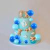 Keaziu 40 Pack Ball Cupcake Toppers Pearl Balls Cake Blue Combination DIY Cake Insert Toppers Foam Ball Cupcake Picks Mini Balloon for Wedding Baby Shower Anniversary Birthday Party Supplies Blue view 2
