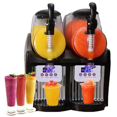 HLGKBY Electric Ice Crusher Slush Machine 5L Crushed Ice Maker, Fruit Beverage Ice Tea Juice Dispenser, 2 Tank Stainless Steel Drink Beverage Machine, Dispense A Variety Of Beverage