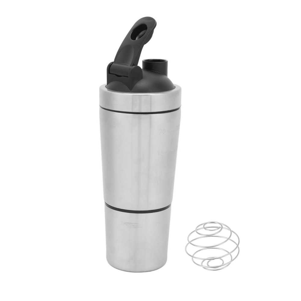 BlenderBottle, Stainless Steel Protein Shaker Bottle with Scale, Double Section Design Shaker Cup for Easy Mixing for Gym Lovers and Teenagers 10.3oz, 591ML