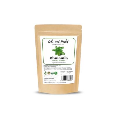 High Strength Bhui Amla Extract Powder 10:1 (Phyllanthus amarus) - No Fillers and Binders (100 gm) - Natural and Pure - by Oils and Herbs UK