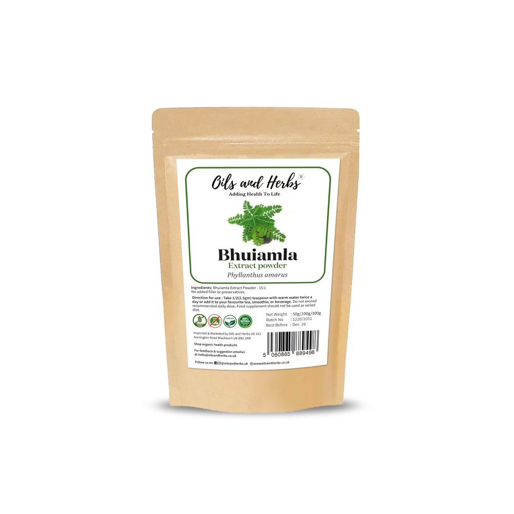 High Strength Bhui Amla Extract Powder 10:1 (Phyllanthus amarus) - No Fillers and Binders (100 gm) - Natural and Pure - by Oils and Herbs UK