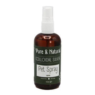 Pure & Natural Premium Colloidal Silver Spray for Dogs & Other Pets - 10ppm Antifungal, Antibacterial Pet Care - 100ml