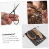 POPETPOP Beard Styling Tool Shaving Kit Brush Comb Scissors Case for Men's Grooming view 2