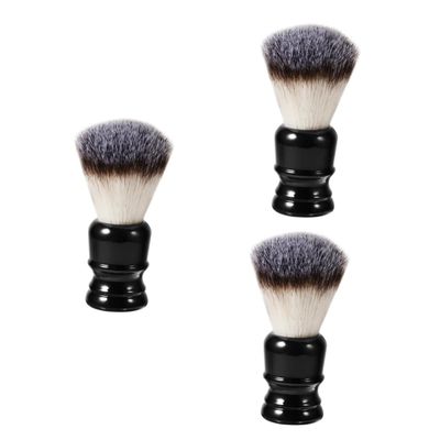 FRCOLOR 3pcs Beard Brush Resin Handle Nylon Bristles for Men Beard Cleaning Styling Tool While Shaving
