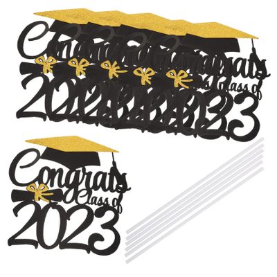 jojofuny 18pcs Graduation Cake Picks Decorations Graduation Cap Cake Decor Party Supplies for Congratulation Celebrations