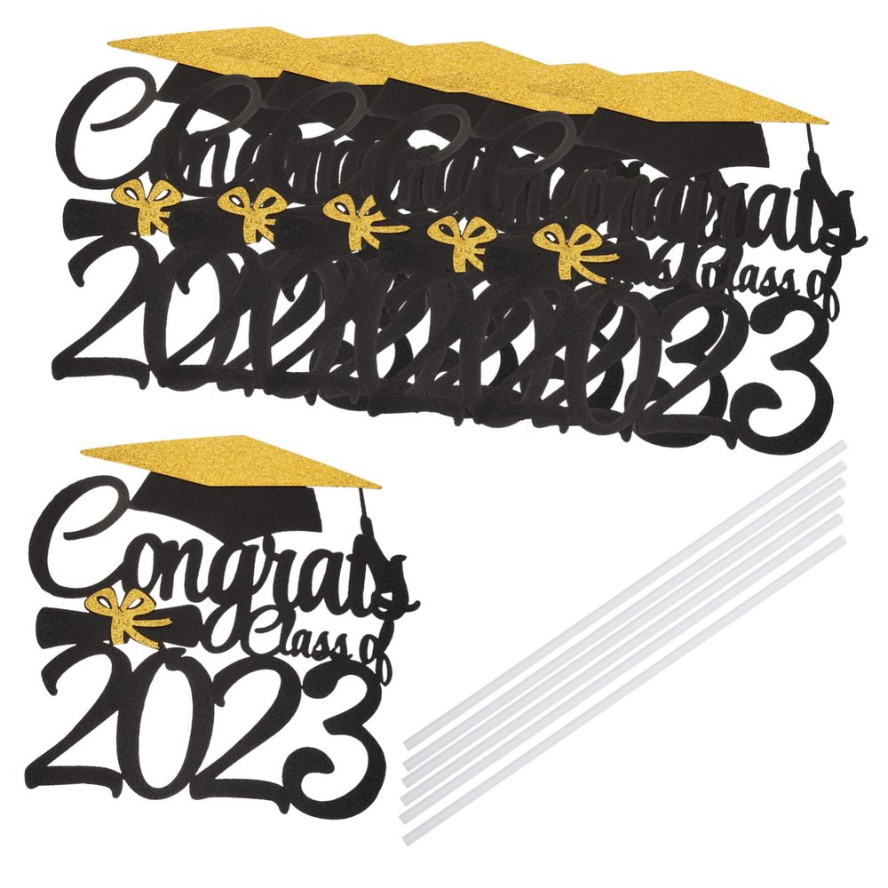 jojofuny 18pcs Graduation Cake Picks Decorations Graduation Cap Cake Decor Party Supplies for Congratulation Celebrations