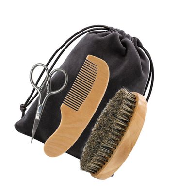 Beavorty Beard Care Kit for Men Scissors Comb and Brush for Daily Shaving and Styling Routine
