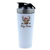 Getagift Personalised Christmas Reindeer With Name, festive Xmas Gift, 500ml Aluminium Shaker Bottle for Supplement Shakes - Easy Clean, Durable Cup. (White) view 1
