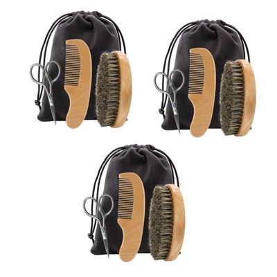 minkissy 3 Sets Beard Shaving Tool Beard Styling Scissors for Mens Grooming Kit