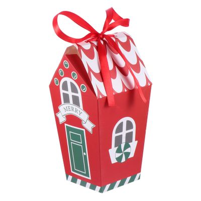SOLUSTRE 10pcs Candy House Cookie Box Christmas Candy Bags Creative Packaging Bag for Cookies Gummies Nuts for Christmas Party Favors Giveaways and Holiday Treats
