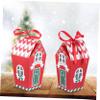 SOLUSTRE 10pcs Candy House Cookie Box Christmas Candy Bags Creative Packaging Bag for Cookies Gummies Nuts for Christmas Party Favors Giveaways and Holiday Treats view 4