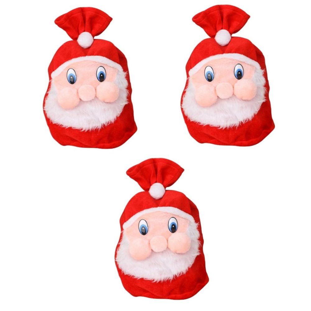 Mobestech 3pcs Large Christmas Backpack Bag for Elderly Pleuche Bag as Candy for Christmas Decorations and Giving