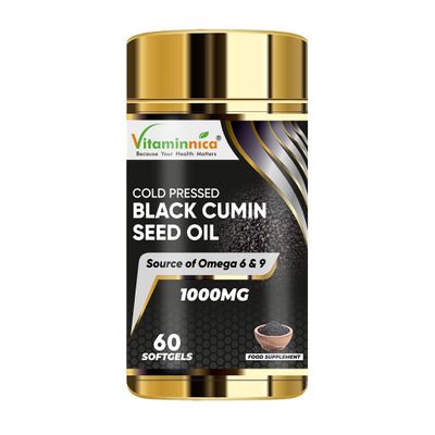 Vitaminnica Black Seed Oil 1000mg with Omega 6 & 9 | 60 Softgels | Immune, Digestive, Skin & Wellness Support