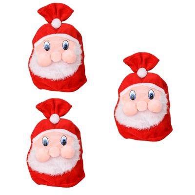 ABOOFAN 3pcs Large Christmas Backpack Bag Pleuche Bag for Elderly Jumbo Candy for Presents Christmas Large for Holiday Events